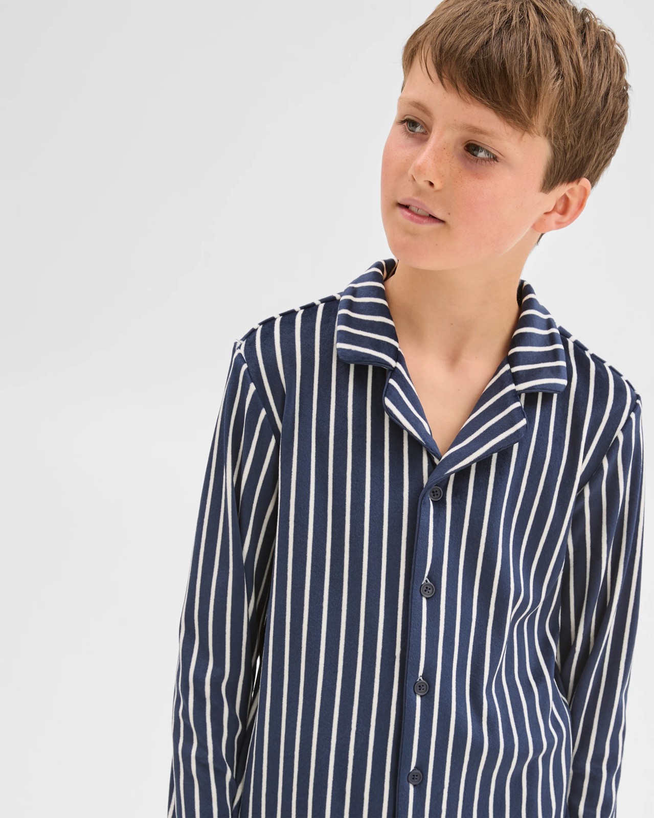 Older Boys Long Sleeve Top & Long Length Pants Fleece Pyjama Set - Stripe 3 of 5