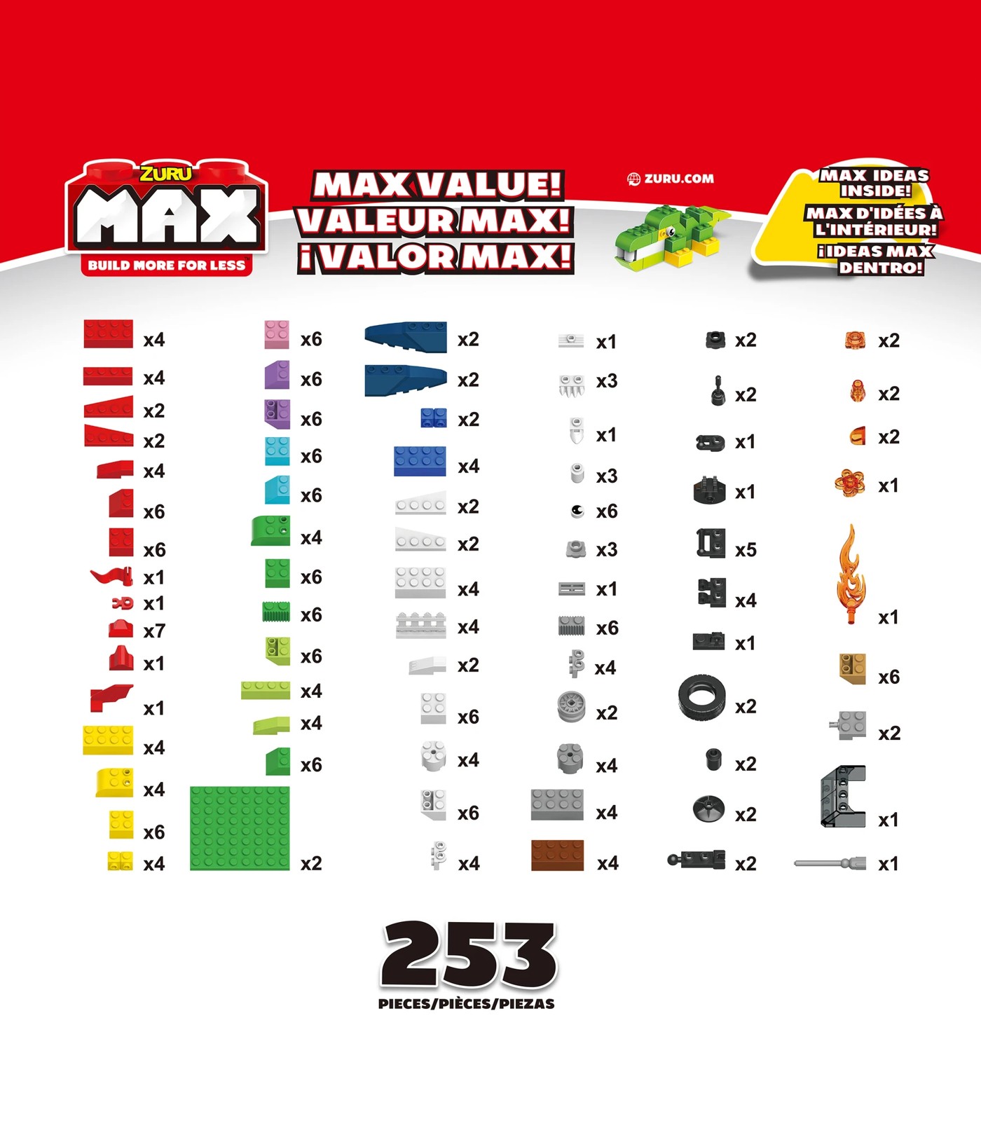 MAX Build More Building Bricks 253 Bricks by ZURU Target Australia