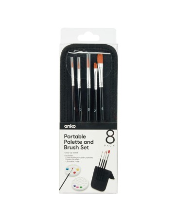 Anko 8 Pack Portable Palette and Brush Set