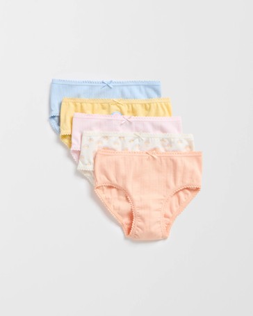 Australian Cotton Younger Girls Underwear Briefs 5 Pack - Maxx