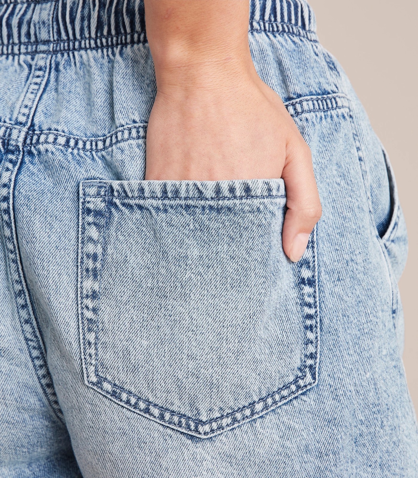 Paperbag Waist Denim Shorts 2 of 5