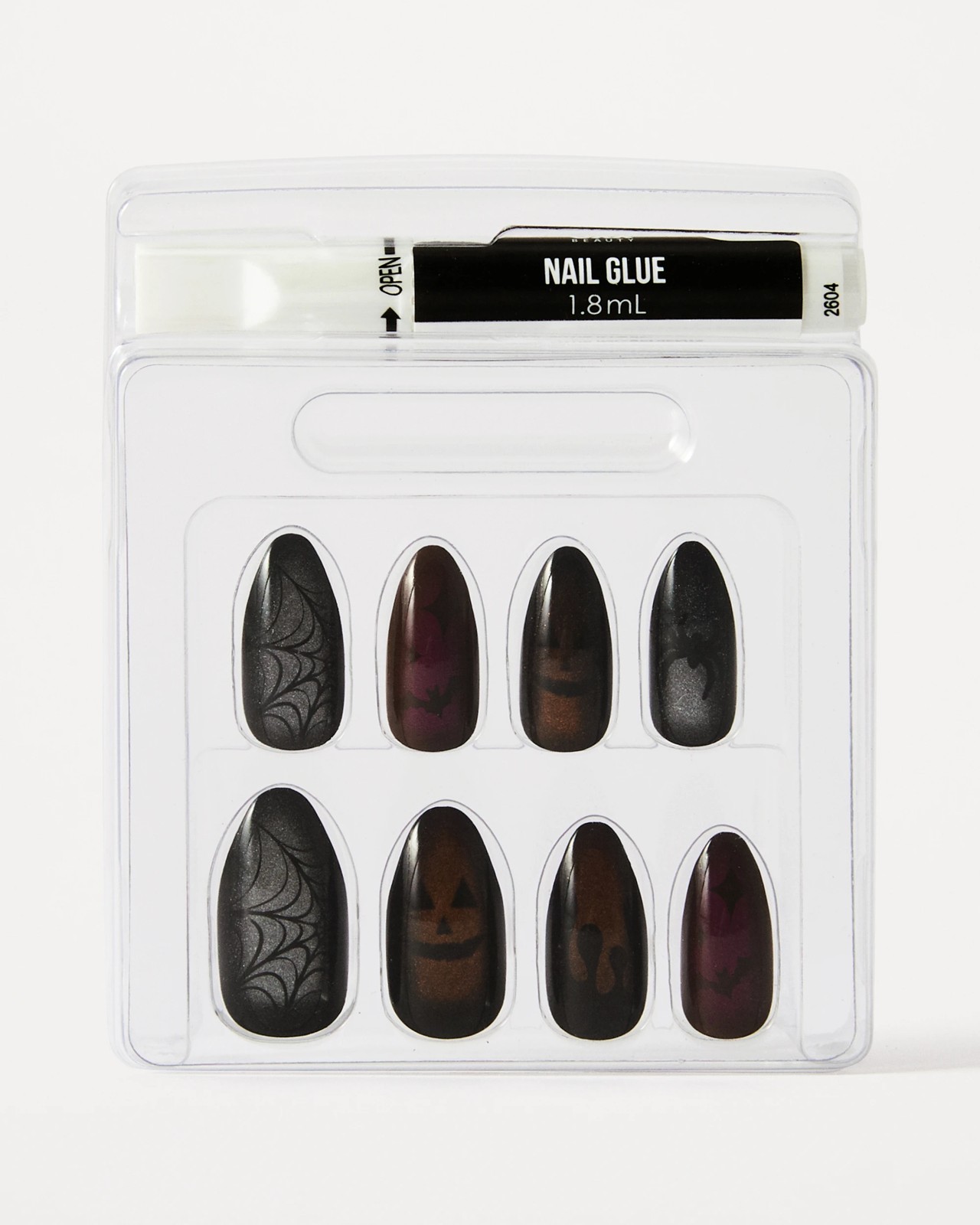 OXX Beauty Halloween 24 Pack Artificial Nails with Adhesive - Stiletto Shape, Cat's Eye and Spooky 2 of 5