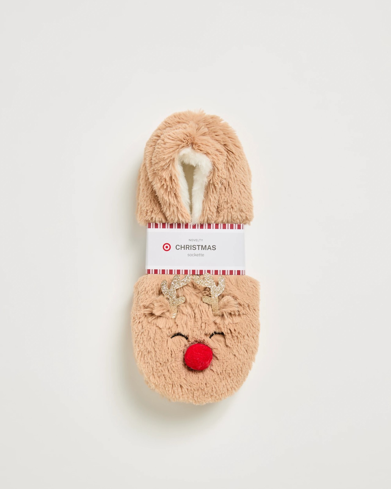 Christmas Bootie Socks - Reindeer Tan  4 of 4
