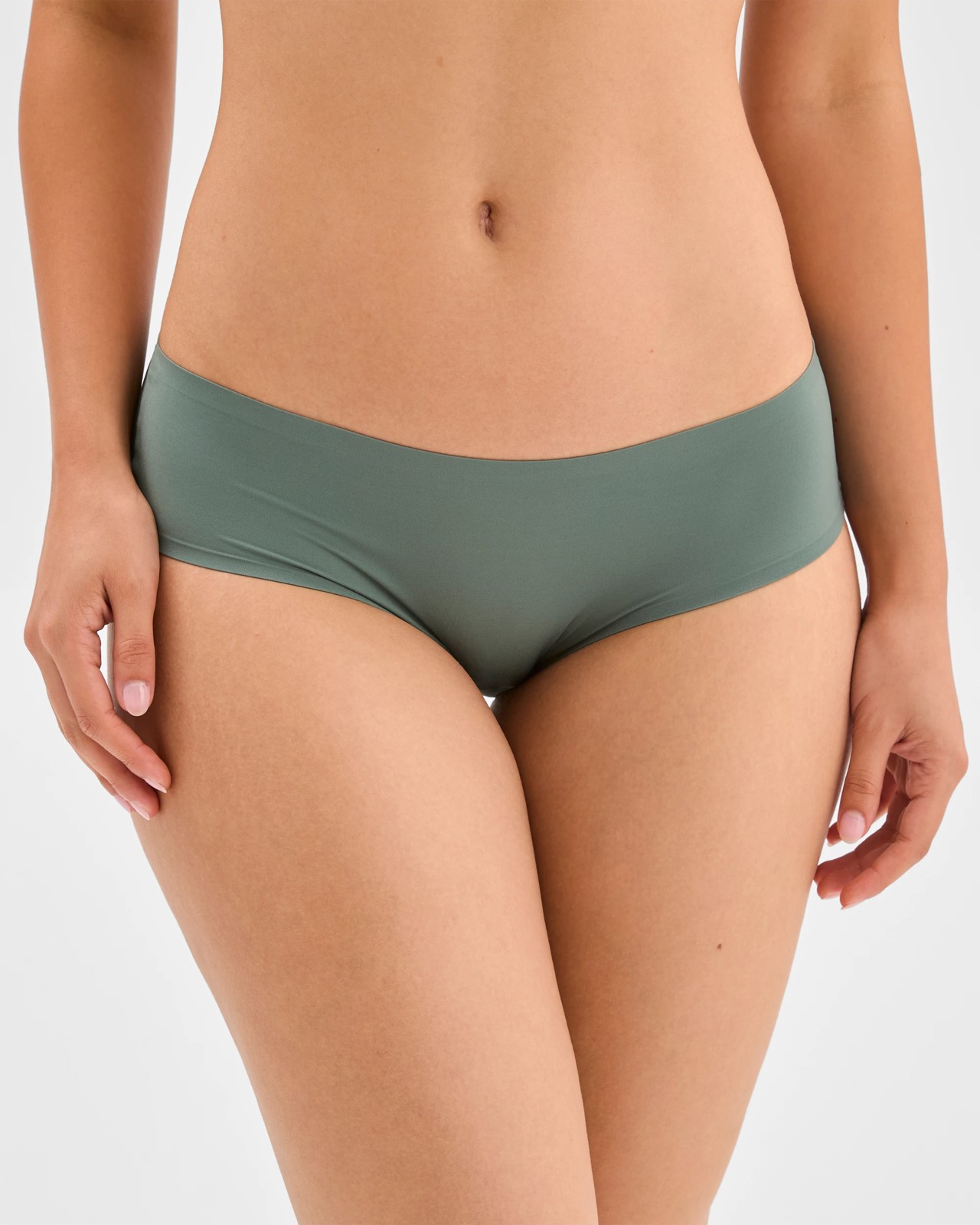 Smooth Moves 2 Pack No Show Bonded Hipster Bikini Briefs - Balsam Green/Green Milleu 2 of 4