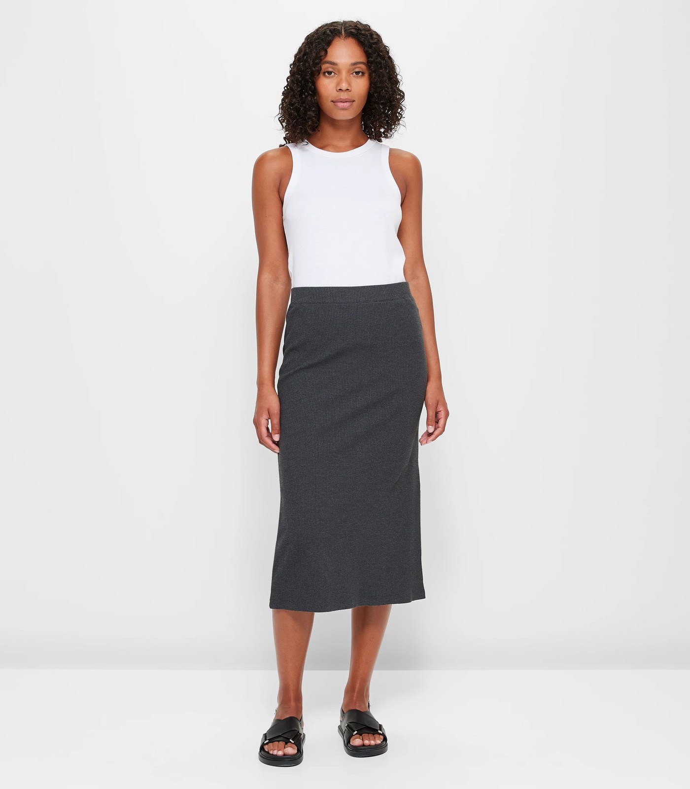 Ribbed Skirt - Granite Marle | Target Australia
