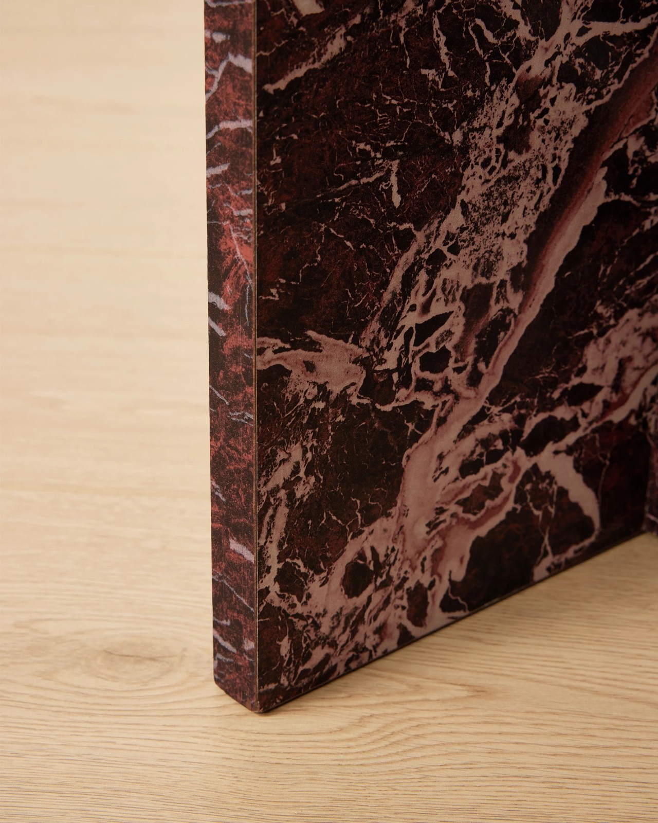 Anko Round Marble Look Side Table - Red 5 of 5