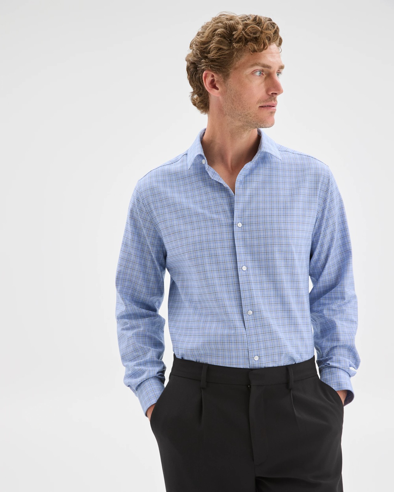 Preview Australian Cotton Tile Check Business Shirt 2 of 5