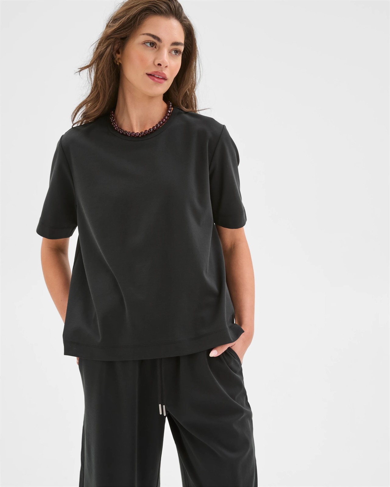 Petites Relaxed Drape T-Shirt 3 of 6