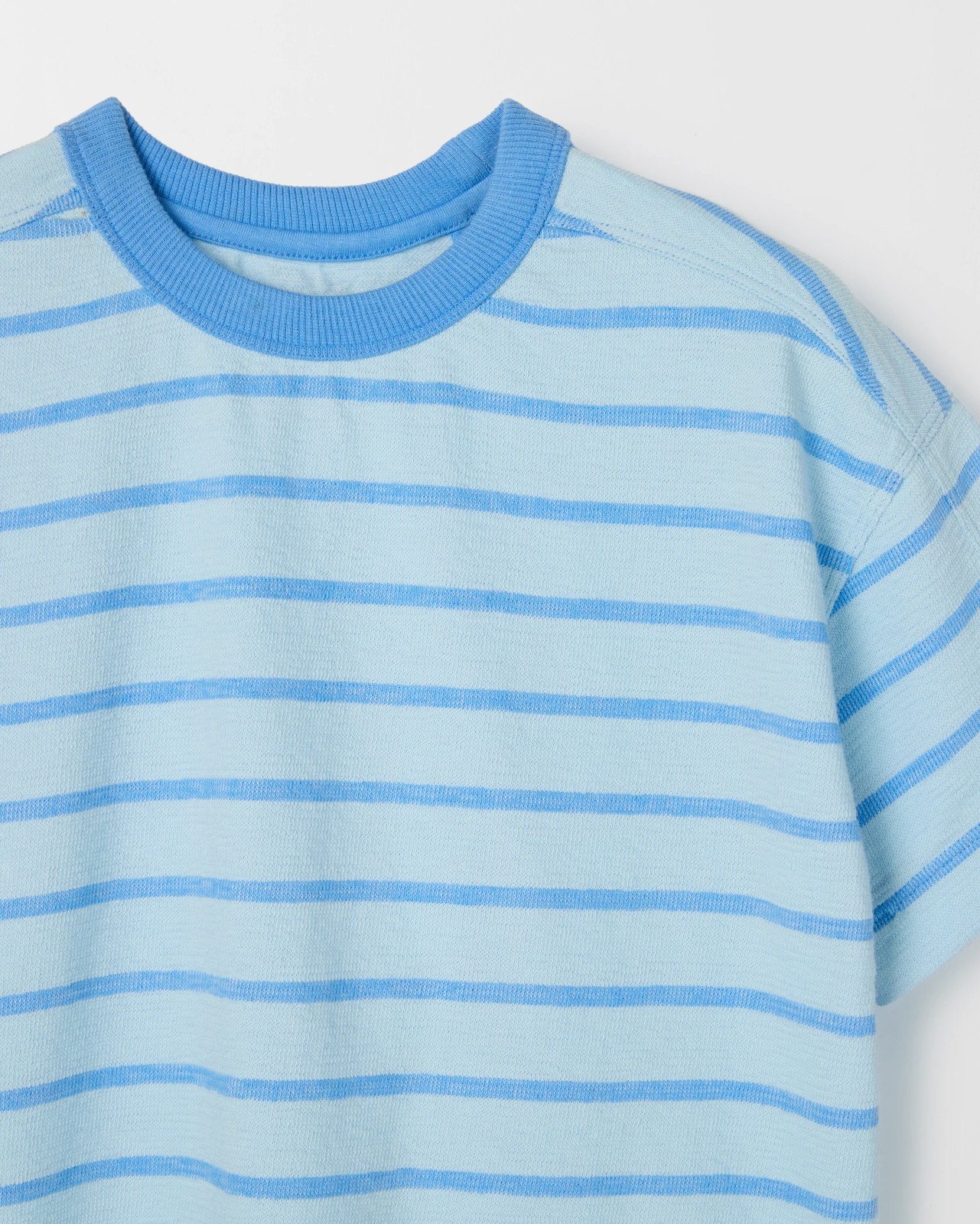 Crepe Knit Stripe Oversized T-Shirt - Blue 2 of 2