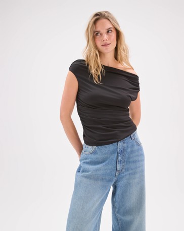 Lily Loves Jersey Drape Off-Shoulder Top