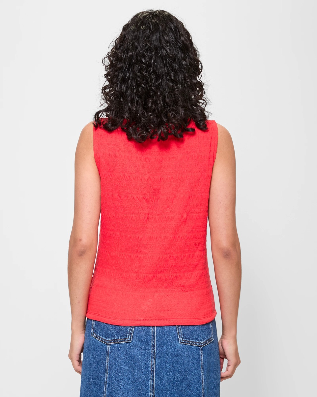 Sleeveless Textured Boat Neck Tank Top 4 of 5