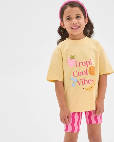 Australian Cotton Blend T-Shirt and Bike Shorts Set
