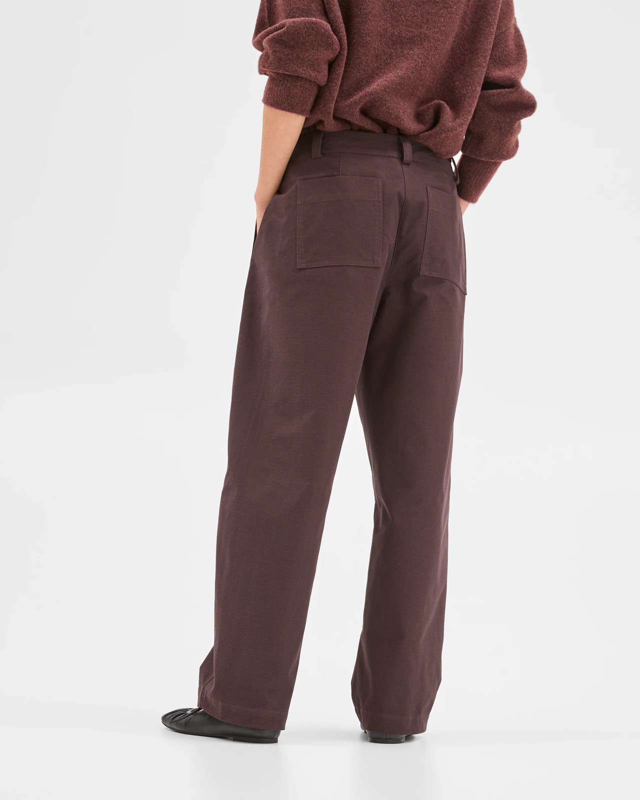 Relaxed Forward Seam Barrel Leg Pants - Chocolate Plum 6 of 6