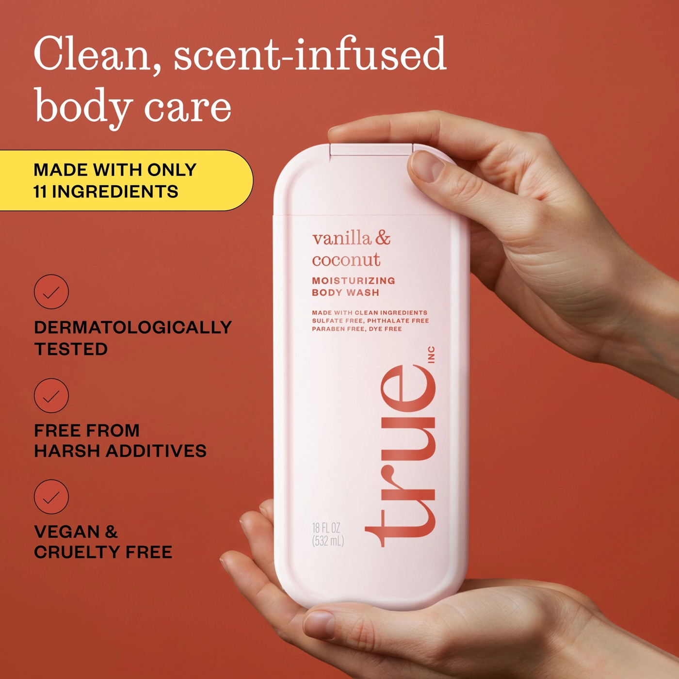 True Inc Moisturising Body Wash 532ml - Vanilla & Coconut 3 of 6