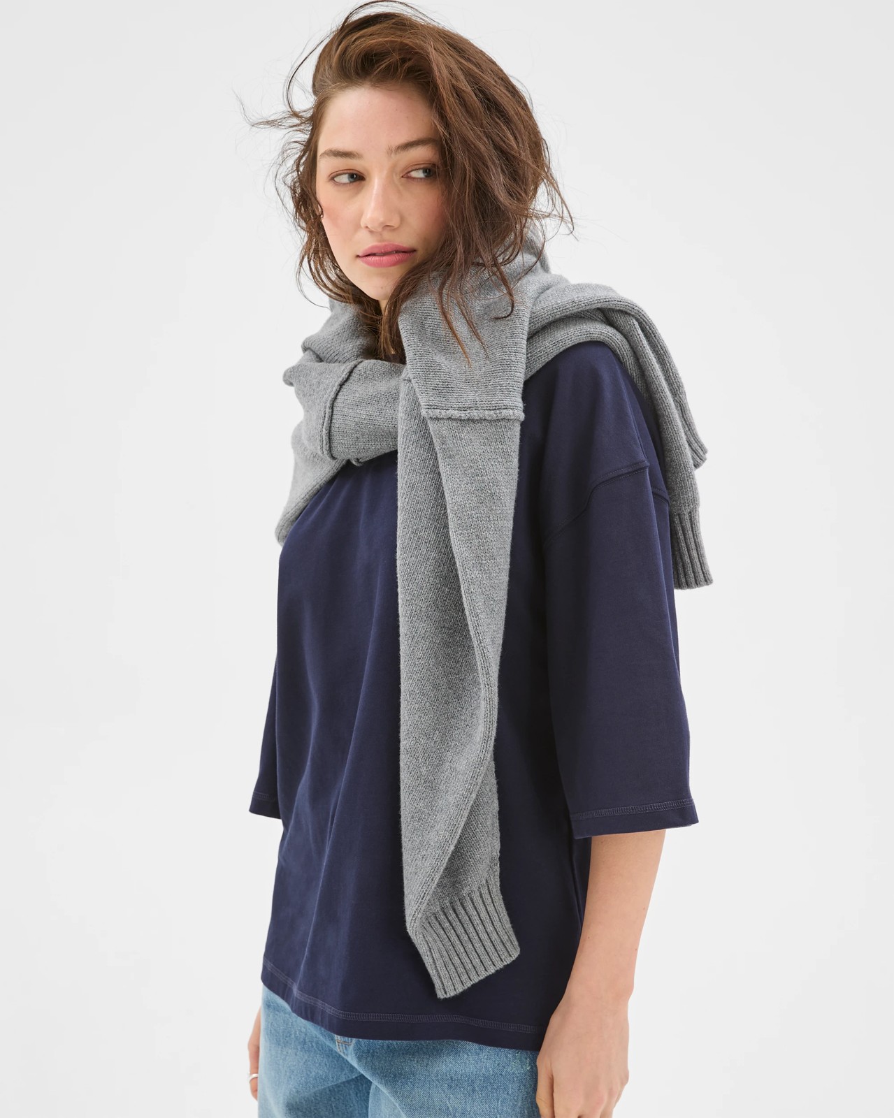 Lily Loves Australian Cotton Oversized T-Shirt - Navy 4 of 5
