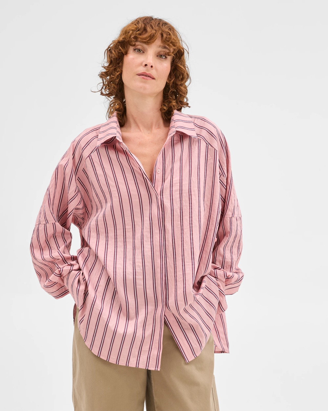 Relaxed 2-Way Shirt - Soft Blush Stripe 3 of 6